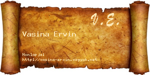 Vasina Ervin névjegykártya